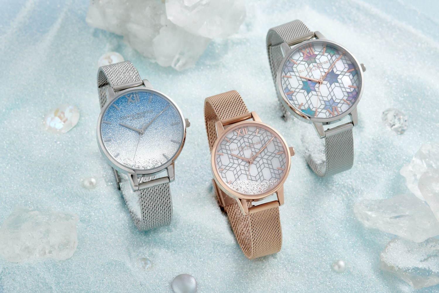 オリビア・バートンの新作腕時計「アイス クイーン」凍てつく湖のきらめきや雪の結晶に着想 コピー