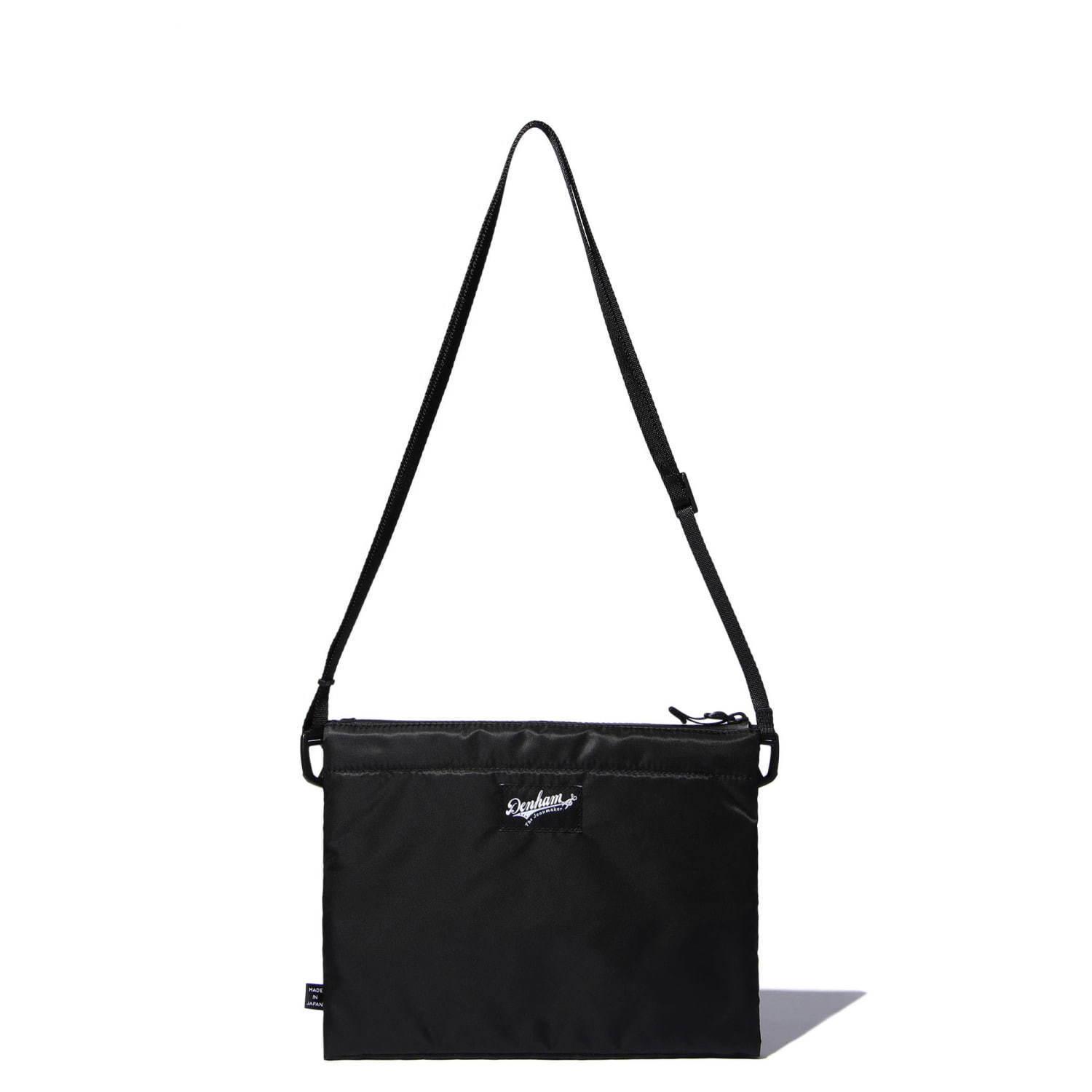 デンハム×ラミダスのバッグ&財布"オールブラック"のナイロン素材で、2WAY仕様のポーチも コピー