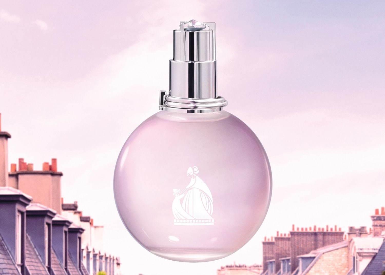 ランバンの香水「エクラ・ドゥ・アルページュ」新作、ピンクサテンドレスイメージのボトル コピー