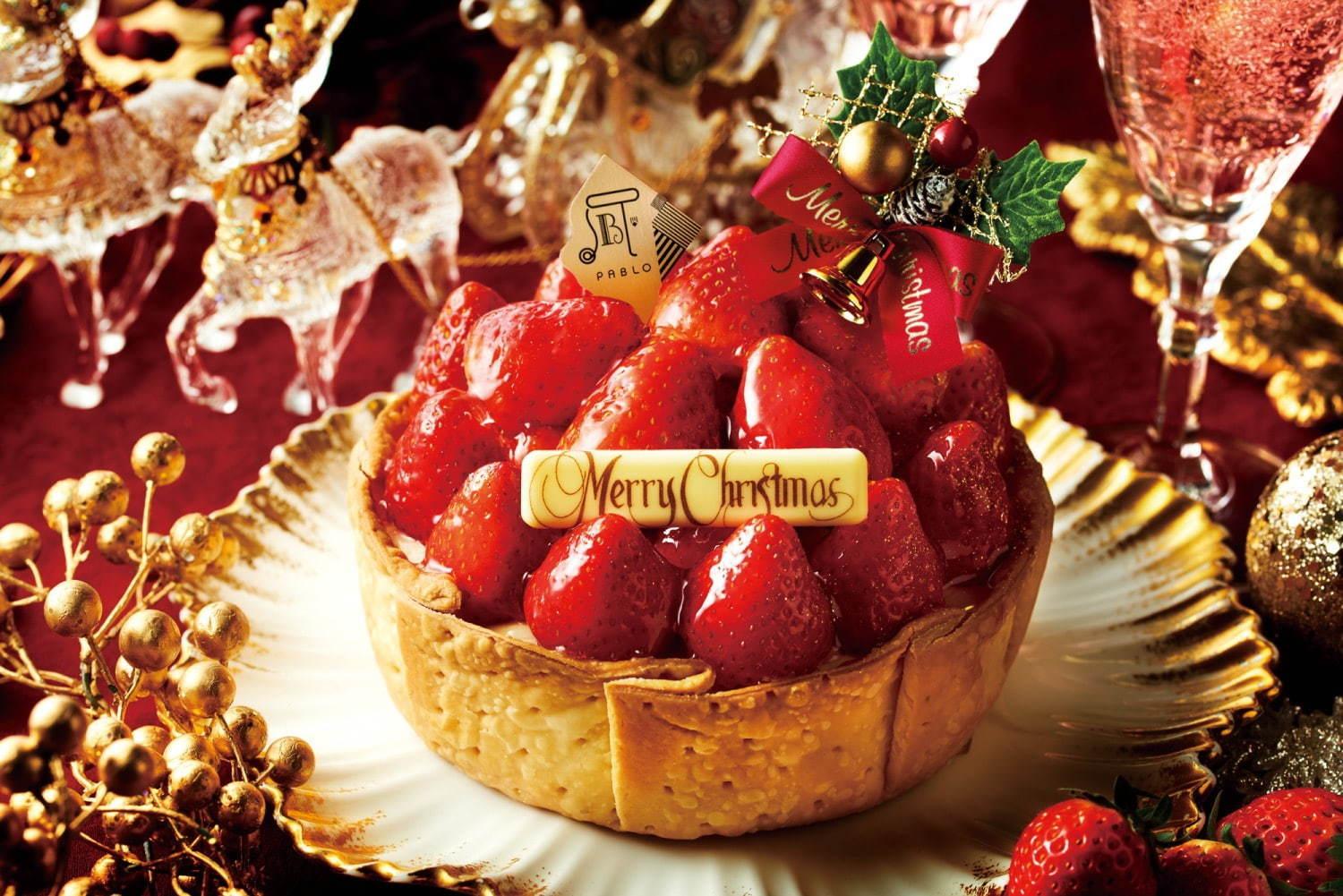 パブロのクリスマス限定“山盛り”いちごやフランボワーズ×ハイカカオチョコのチーズタルト コピー