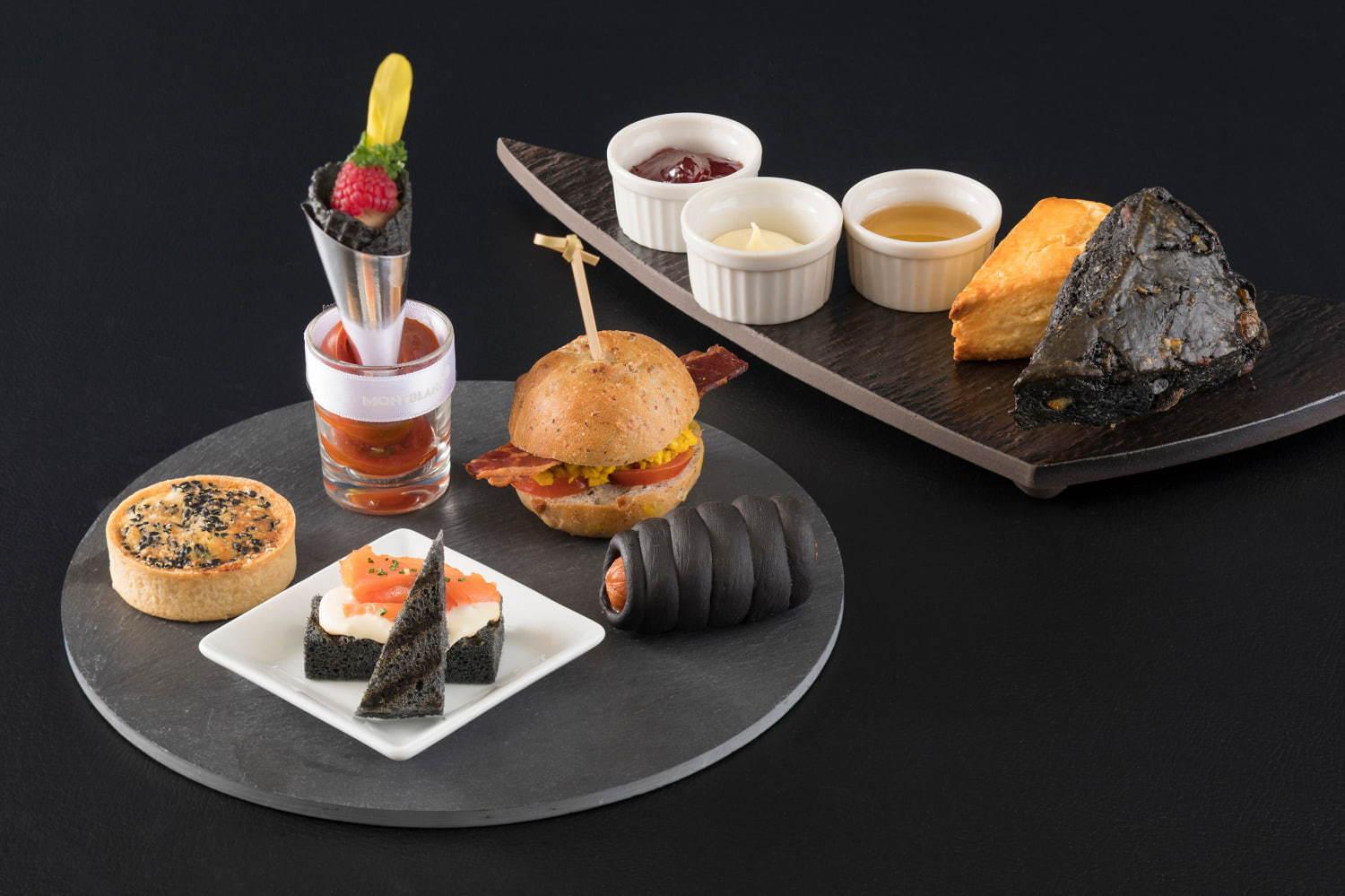 スイスホテル南海大阪×モンブランのアフタヌーンティー、オールブラックのケーキやチョコムース コピー