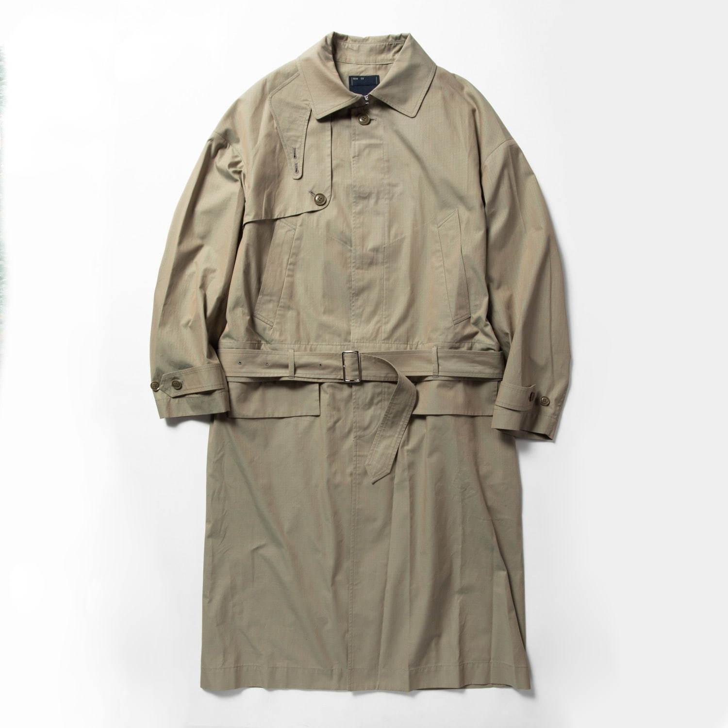ミーンズワイル“玉虫色”の3WAYトレンチコート、ジャケット＋ラップスカートにセパレート コピー