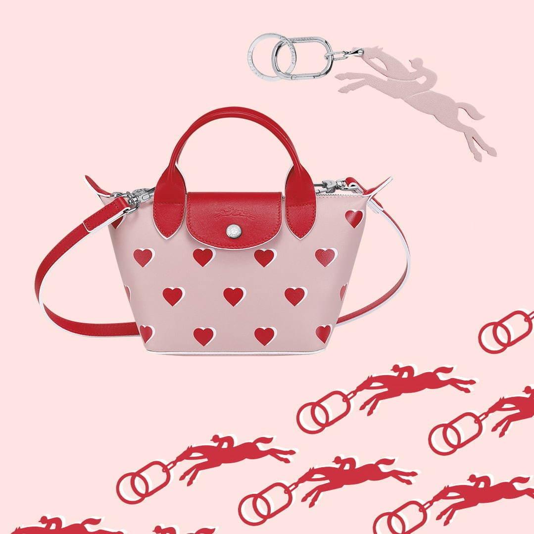 ロンシャンの‟真っ赤なハート柄”バレンタイン限定バッグ「ル プリアージュ キュイール」 コピー