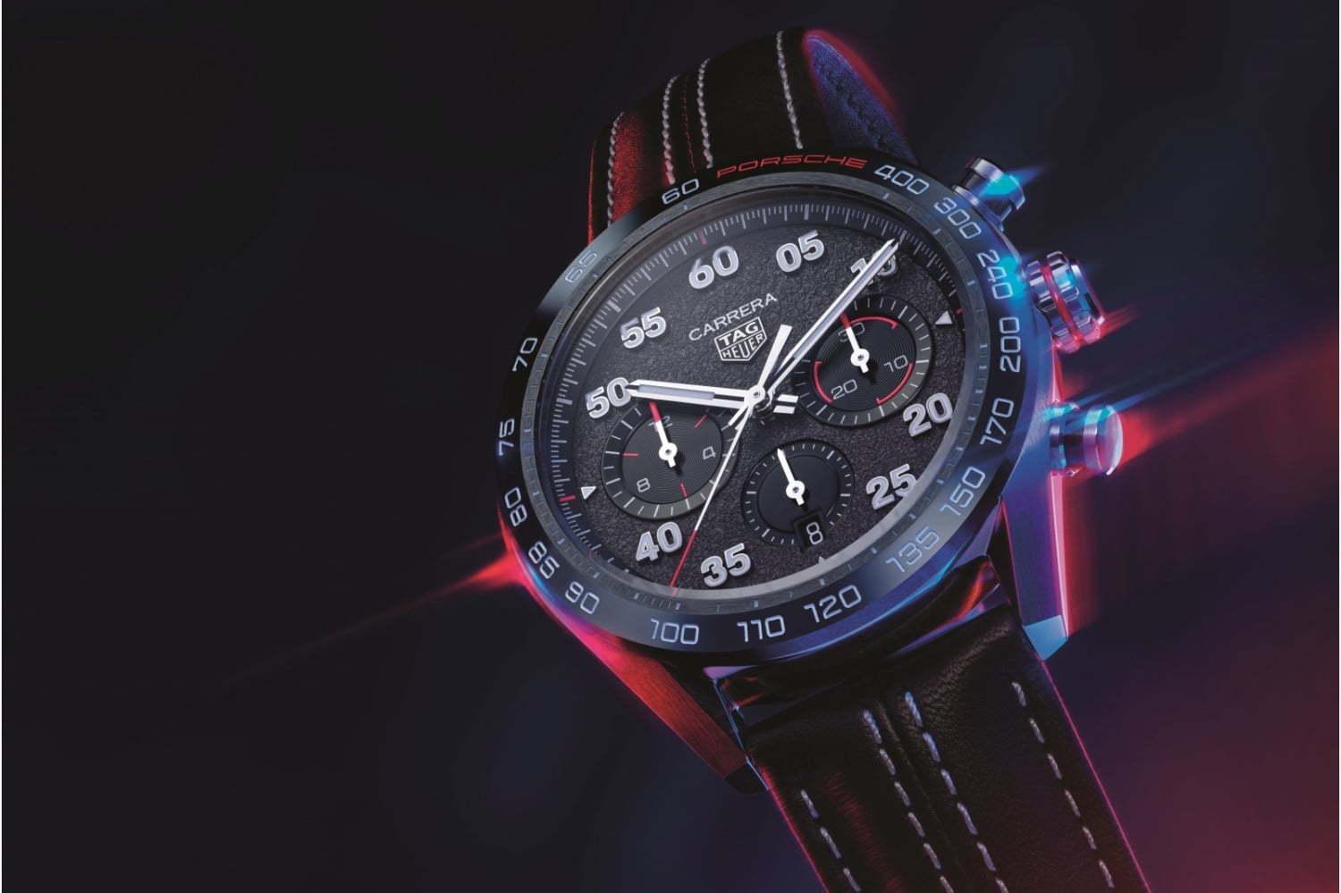 タグ・ホイヤー＆ポルシェの腕時計、ポルシェの“スポーツカー”デザインを取り入れたクロノグラフ 