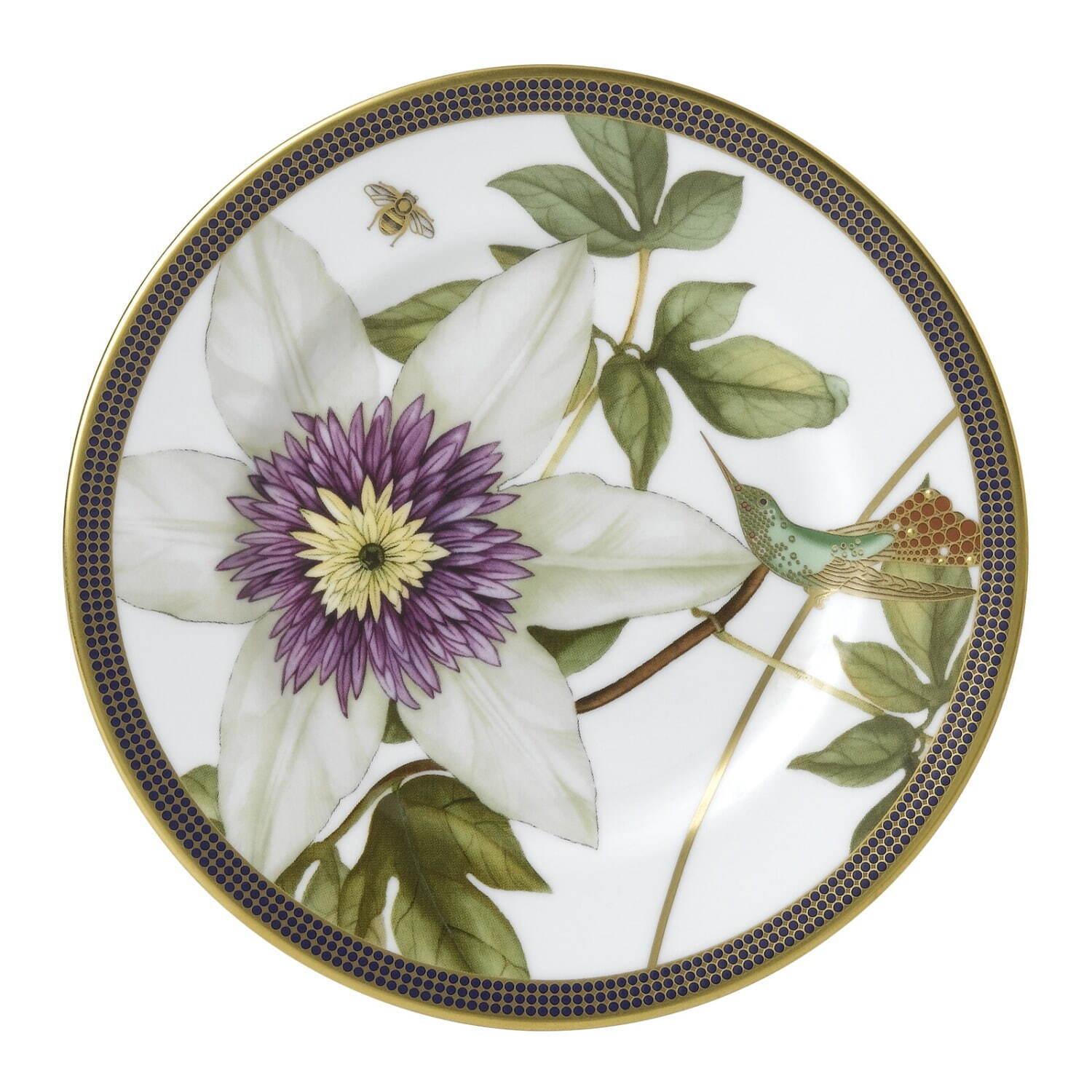 ウェッジウッド“羽ばたく宝石”ハチドリの新作テーブルウェア、ミツバチ＆蘭の花も描いて コピー