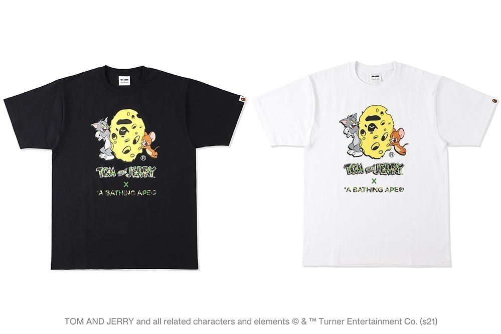 ア ベイシング エイプ×「トムとジェリー」、特別なコラボグラフィックをプリントしたTシャツやパーカー 