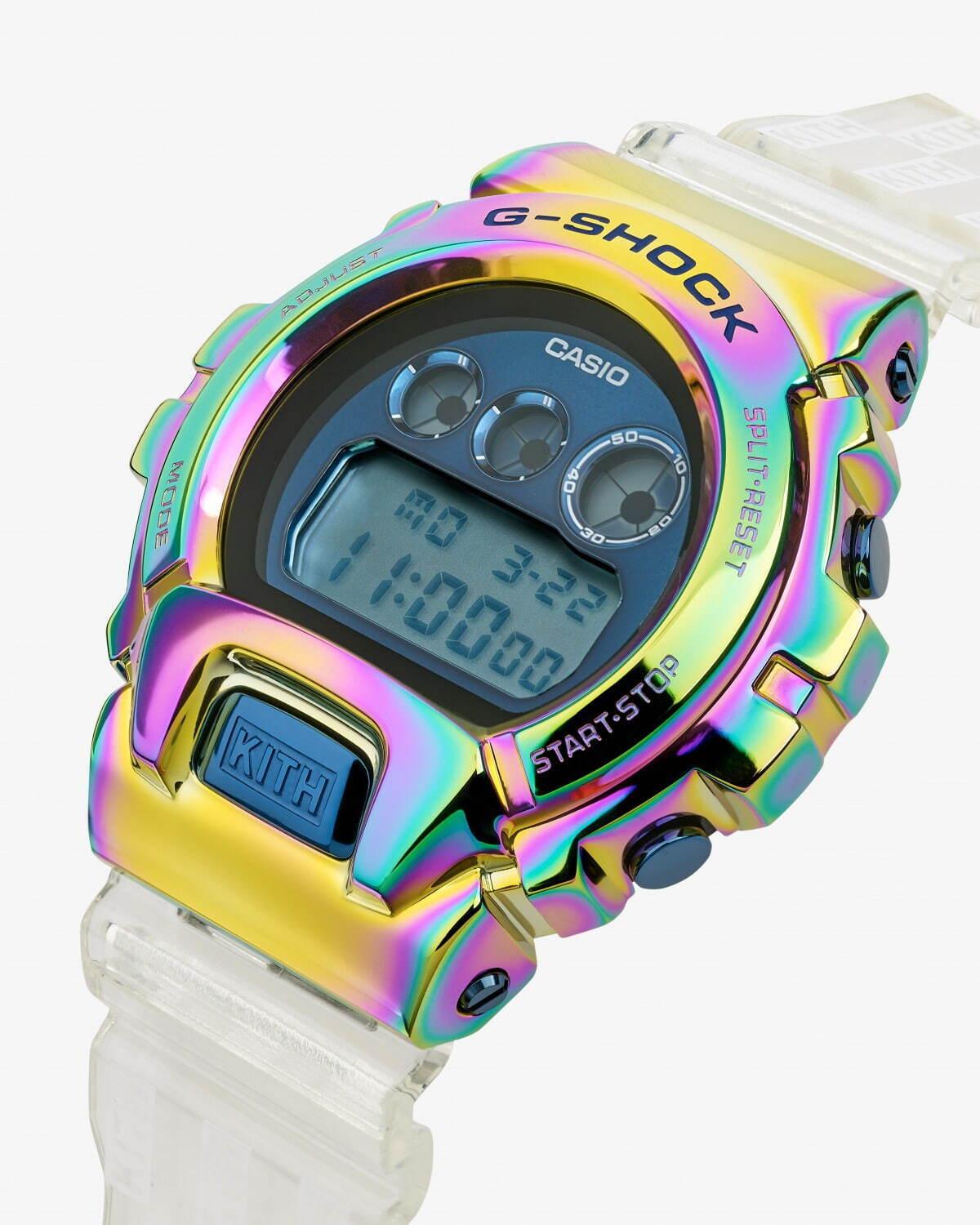 KITHとG-SHOCKの腕時計、レインボーメタルフレーム×クリアバンドの「GM-6900」 コピー