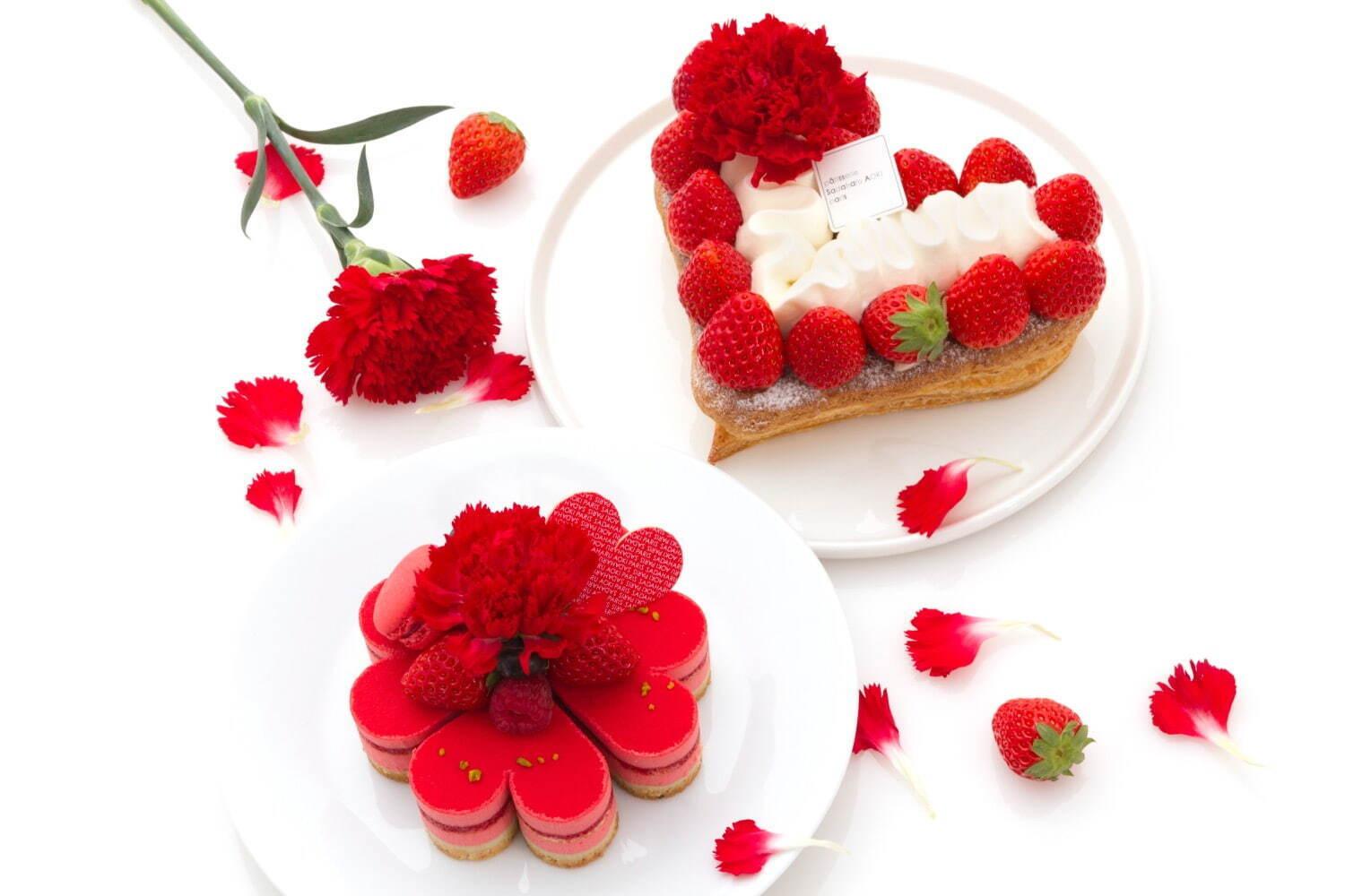 サダハル・アオキ“カーネーションに彩られる”ハート型＆花型ケーキ、母の日限定で コピー