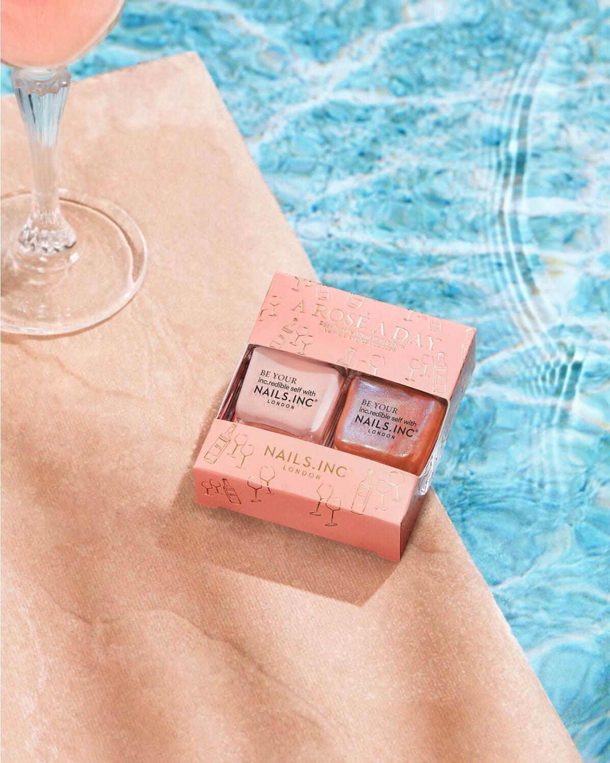 ネイルズ インク21年夏“ロゼワイン”着想のピンクネイルセット、泡のように輝くパール入り コピー ネイルズ インク21年夏“ロゼワイン”着想のピンクネイルセット、泡のように輝くパール入り コピー