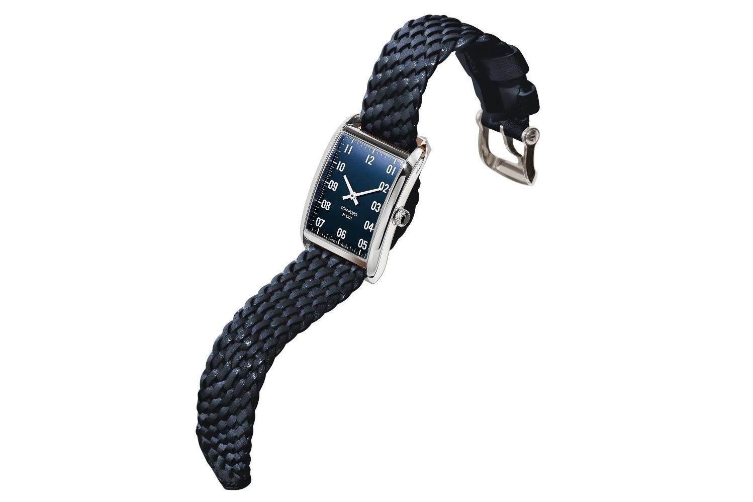 トム フォード タイムピースの腕時計「N.001」ロンハーマン限定ネイビーダイヤル×編み込みバンド 