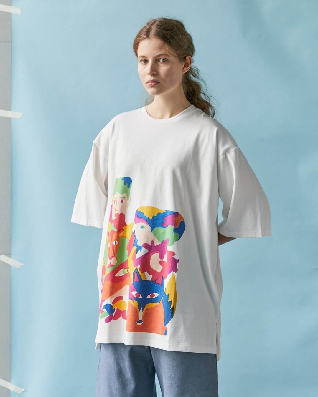 フラボア“クレパス”で描いたグラフィックのTシャツやワンピース、イラストレーターとコラボ コピー