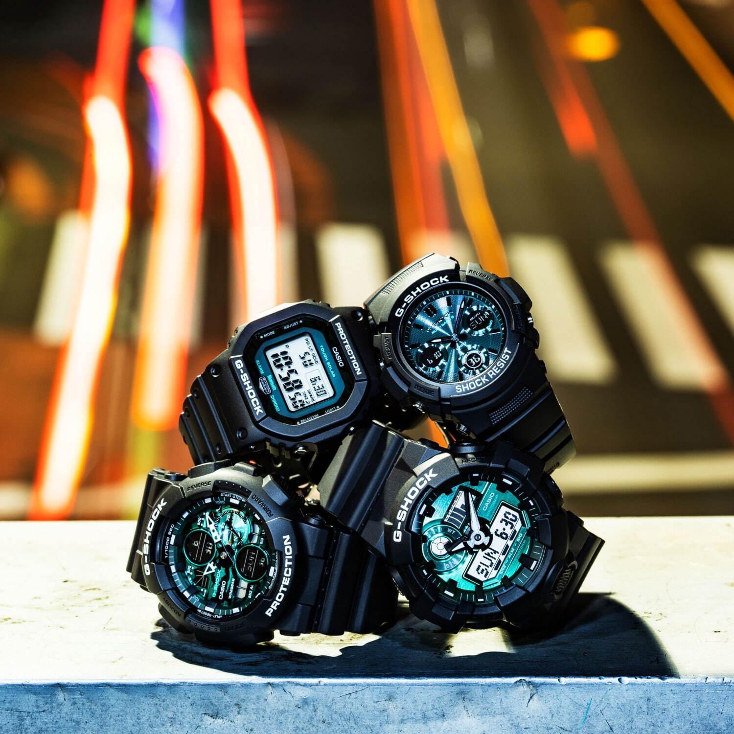 G-SHOCK“ブラック×グリーン”新作腕時計、定番「GW-B5600」など全4型で コピー