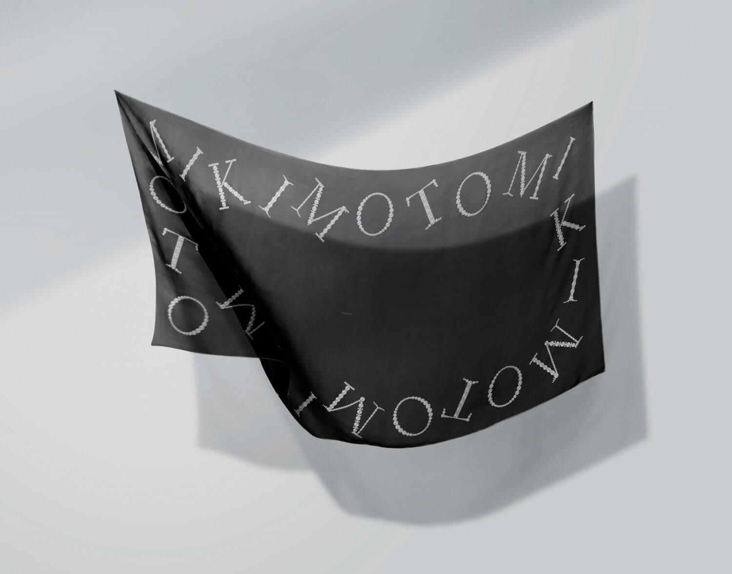 ミキモト“パール”モチーフの大判ストール、ロングネックレスのように纏える透け感シルクシフォン コピー