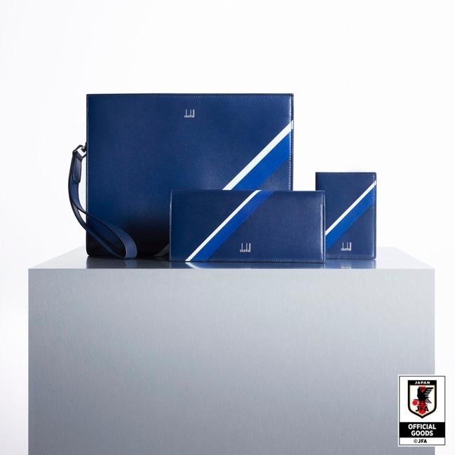 ダンヒルのサッカー日本代表「サムライ ブルー」のウェア＆革小物、ブルーストライプの財布も コピー