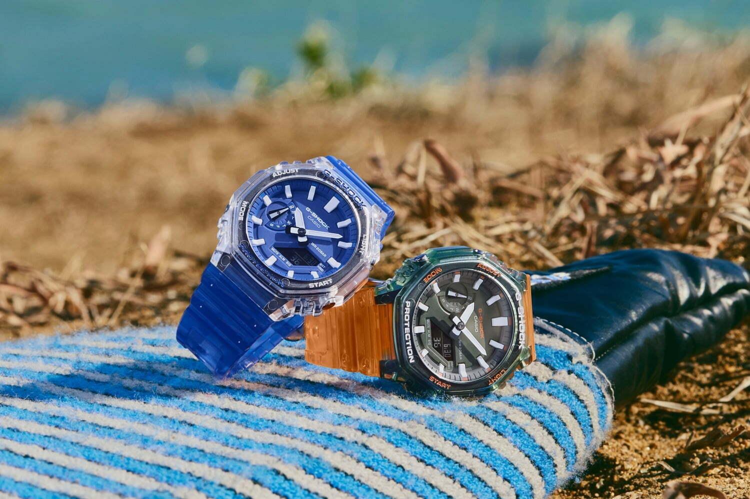 G-SHOCK新作腕時計、鮮やかカラーの薄型スケルトンウオッチなど3型 
