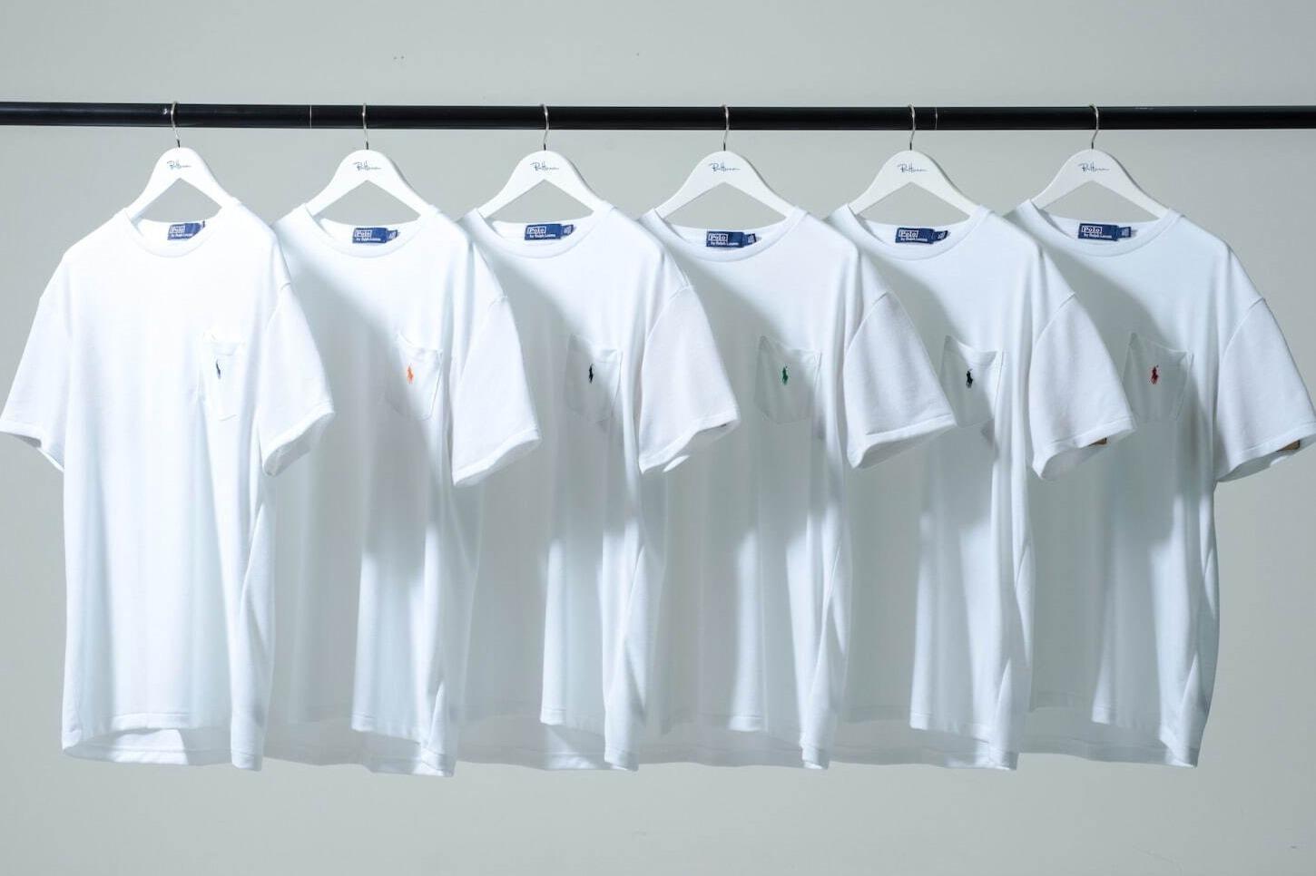 ロンハーマン別注ポロ ラルフ ローレンのTシャツ、ホワイトボディに全6色のロゴ刺繍 