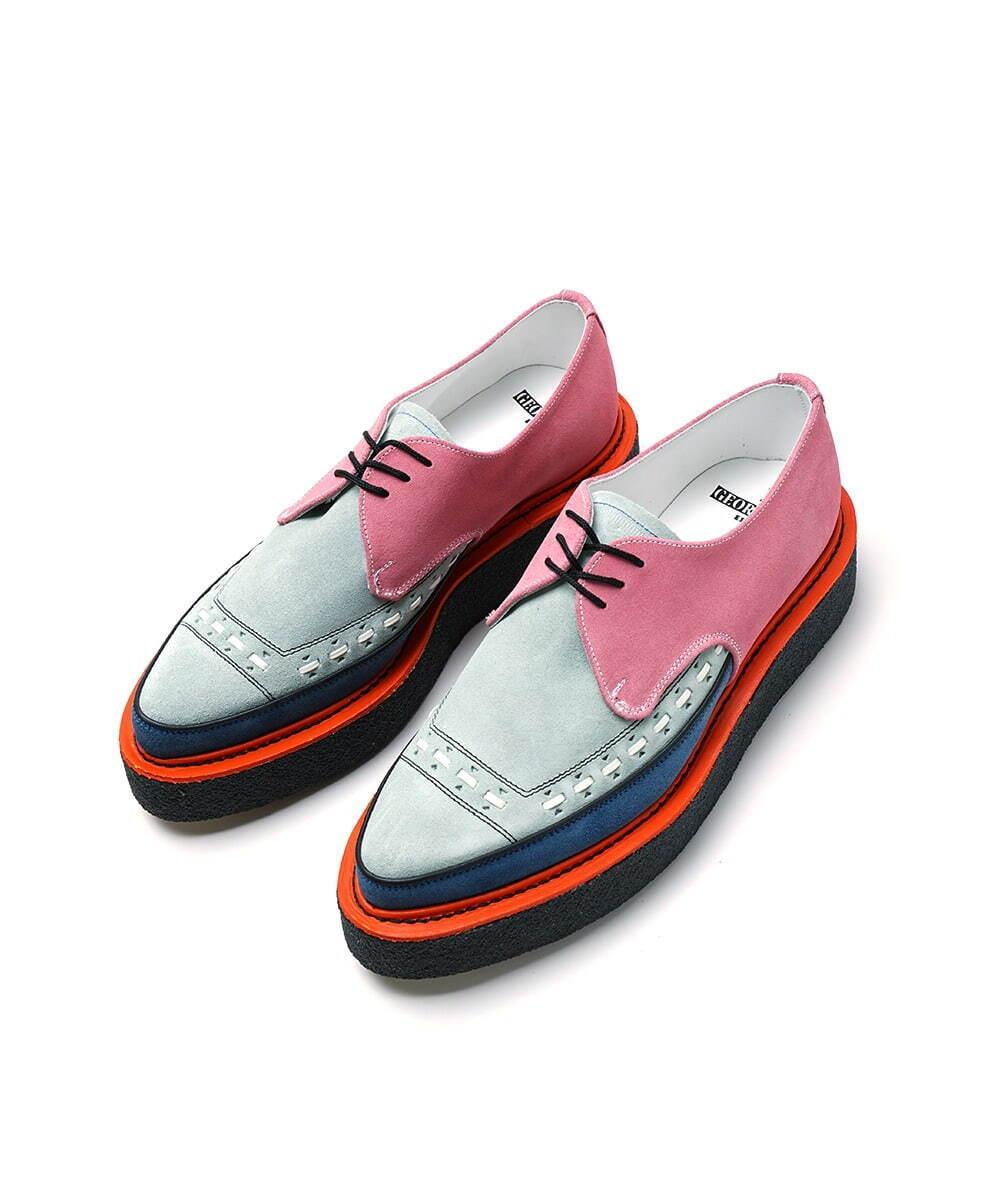 ファセッタズム×ジョージコックスのシューズ“マルチカラー”のスエードアッパー、ロー&ハイの2型で コピー ファセッタズム×ジョージコックスのシューズ“マルチカラー”のスエードアッパー、ロー&ハイの2型で コピー