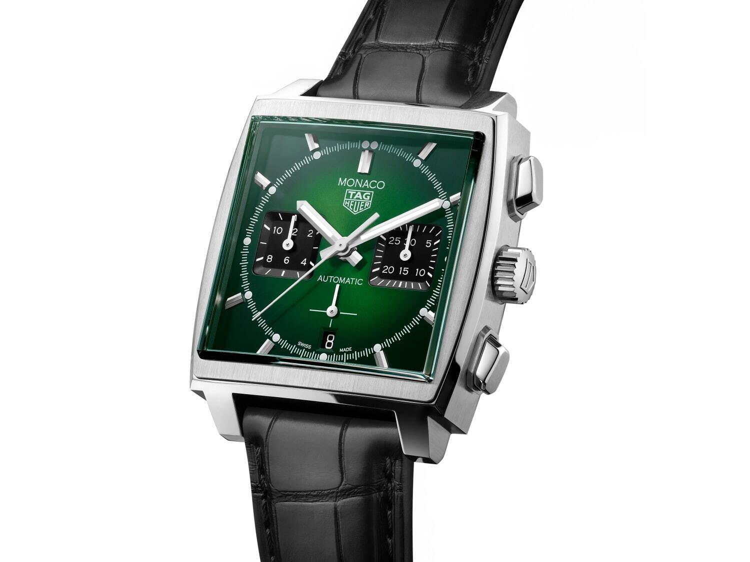 タグ・ホイヤーの腕時計「モナコ」グリーンのグラデーションで彩った文字盤の限定モデル コピー