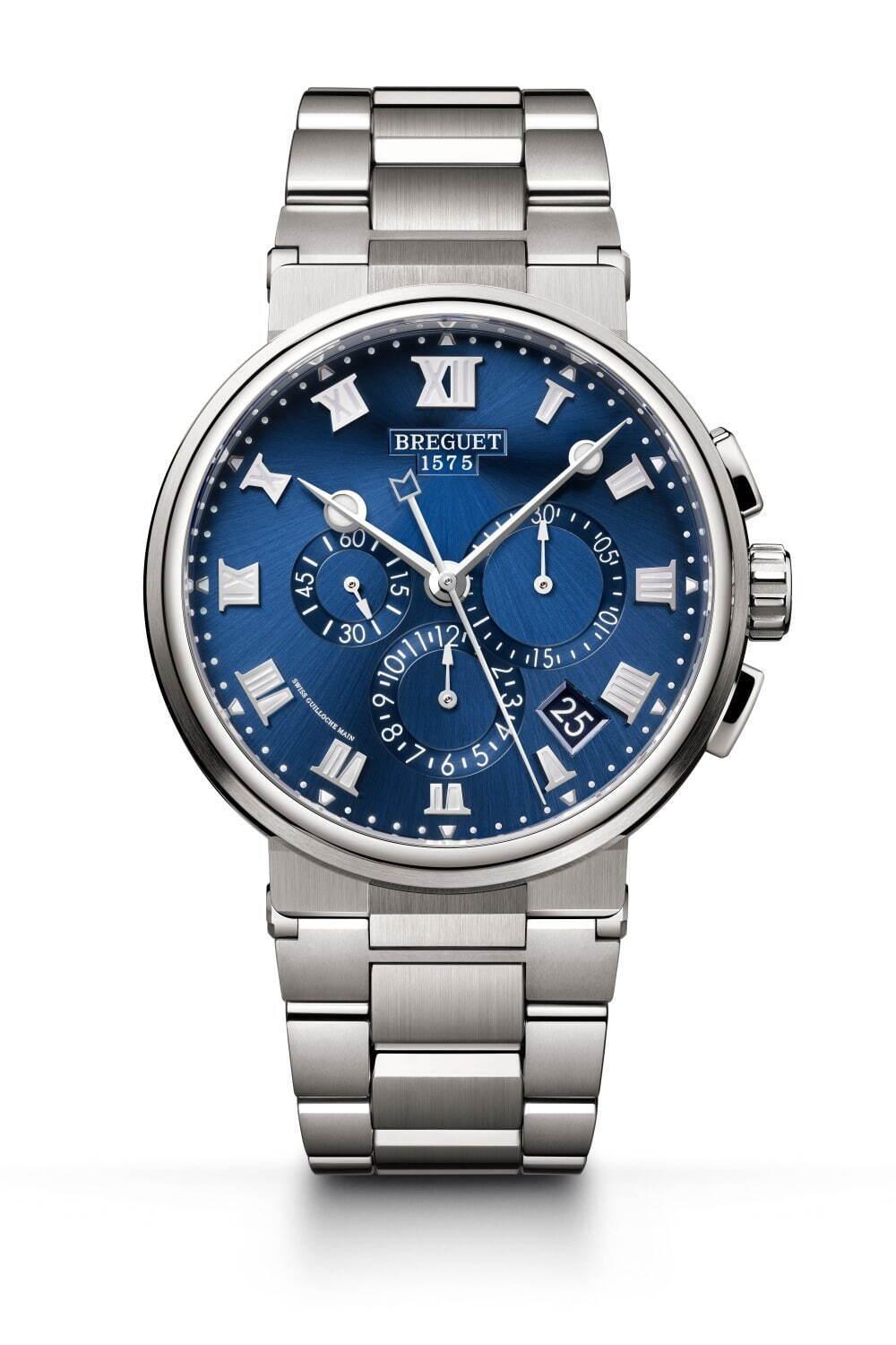 ブレゲの腕時計「マリーン」2021年新作、“海”のようなブルー・ダイヤル＆チタンケース コピー