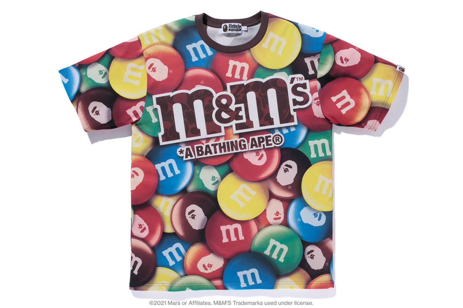 ア ベイシング エイプ×エムアンドエムズ、エイプ ヘッドのチョコ柄&キャラ入りベイプ カモTシャツ コピー ア ベイシング エイプ×エムアンドエムズ、エイプ ヘッドのチョコ柄&キャラ入りベイプ カモTシャツ コピー