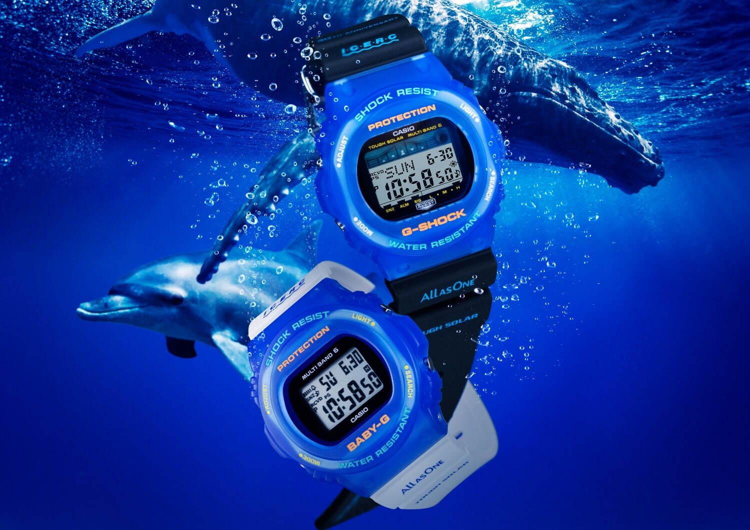 G-SHOCK＆BABY-G“イルカ・クジラ”腕時計、イルカたちが浮かぶバックライト搭載 コピー