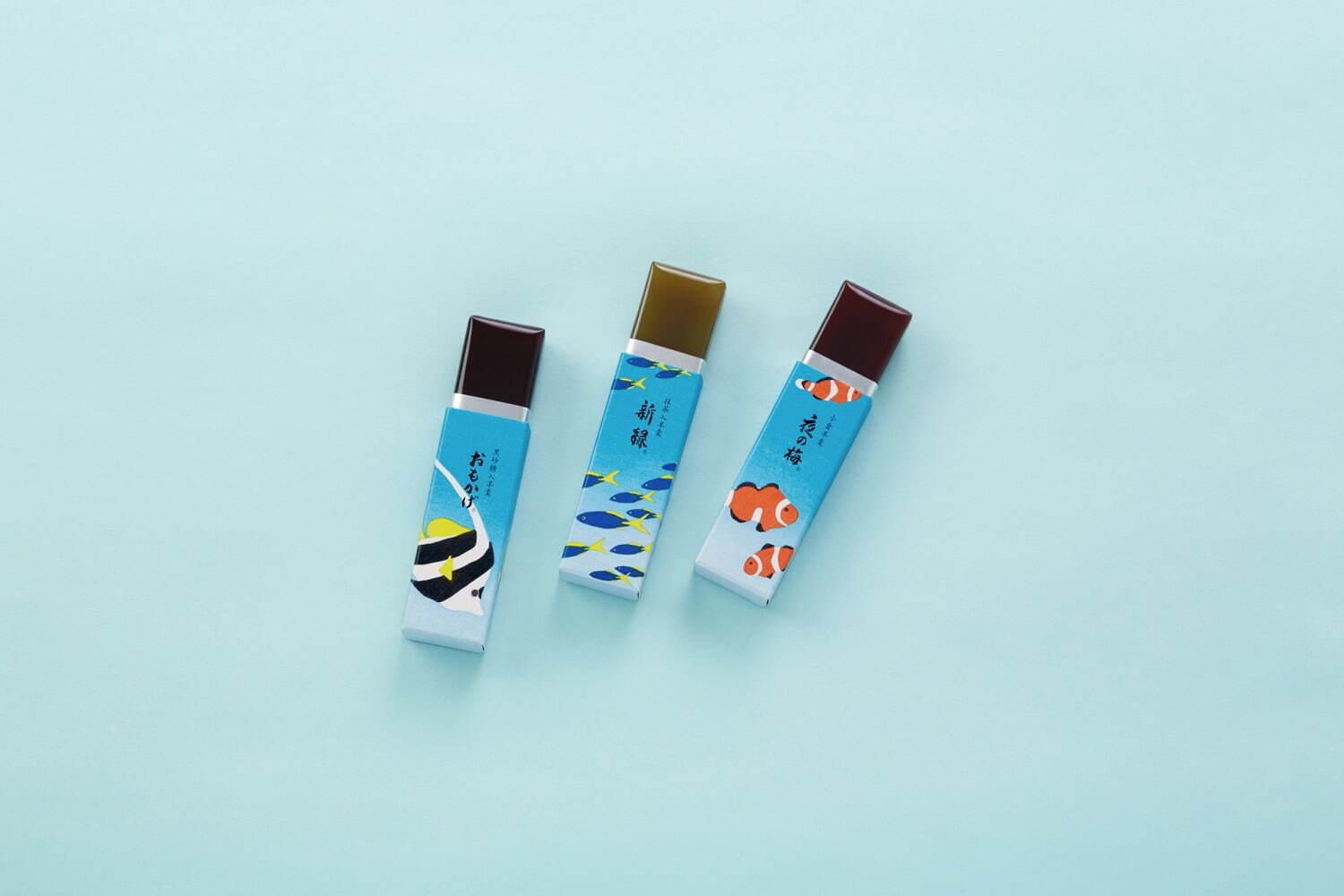 とらや“夏のおすすめ”和菓子、涼やかな海の魚を描いた「小形羊羹」や国産フルーツの夏羹 コピー とらや“夏のおすすめ”和菓子、涼やかな海の魚を描いた「小形羊羹」や国産フルーツの夏羹 コピー