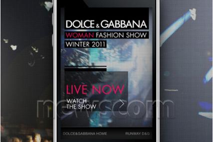 ドルチェ&ガッバーナが、iPhone、Google Android搭載携帯で2010-2011A/Wコレクションを生中継 