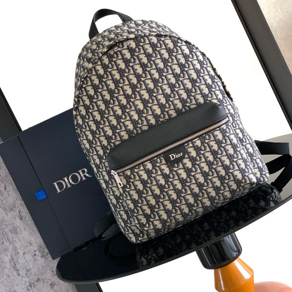 復古感が映える ディオール激安 Rider リュック Dior オブリーク総柄 フロントジップポケット 1